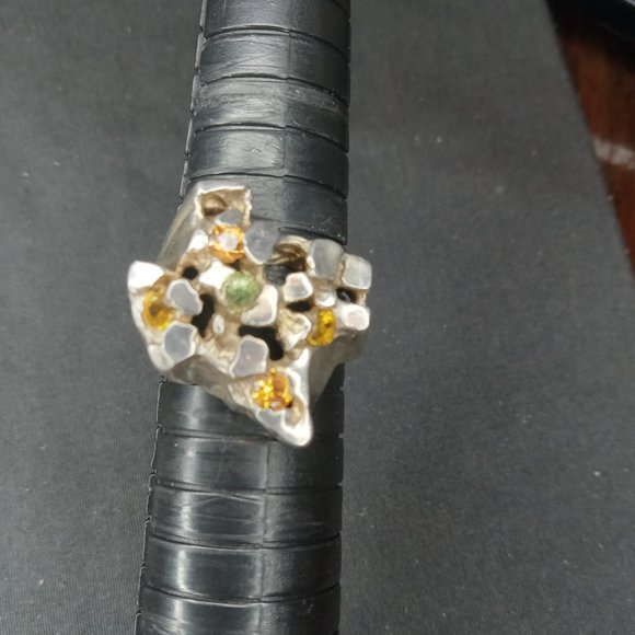 .999 Texas State Multi-color Sapphire Ring
